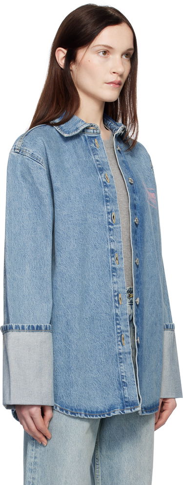 Skjorte Moschino Jeans Oversized Denim Shirt Blå | 251K10216, 1