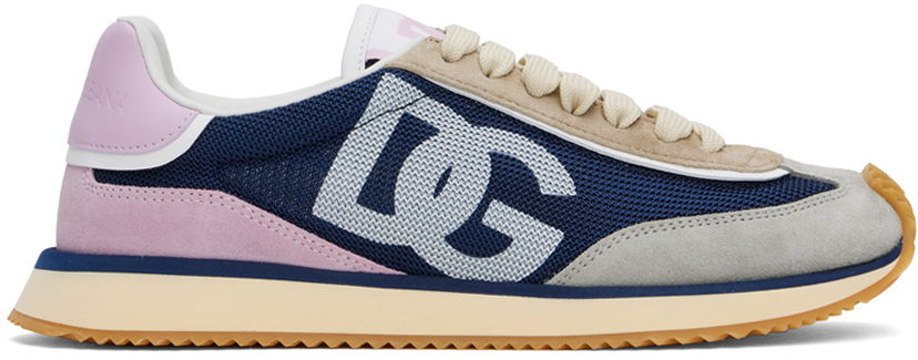 Tøj Dolce & Gabbana Dolce&Gabbana Mixed-Material DG Cushion Mørkeblå | CK2288 A9253