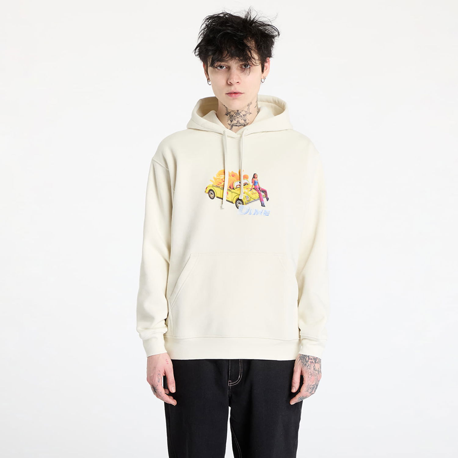 Sweatshirt Dime DIME 2Fast 2Delicious Hoodie Beige | DIMEHO2448NAT, 0