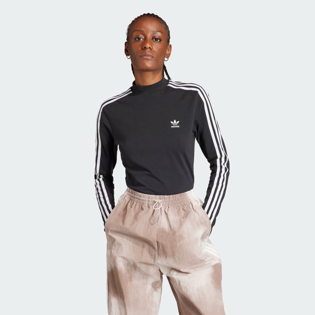 T-shirt adidas Originals Adicolor Classics 3-Stripes High Neck Sort | II0757, 1