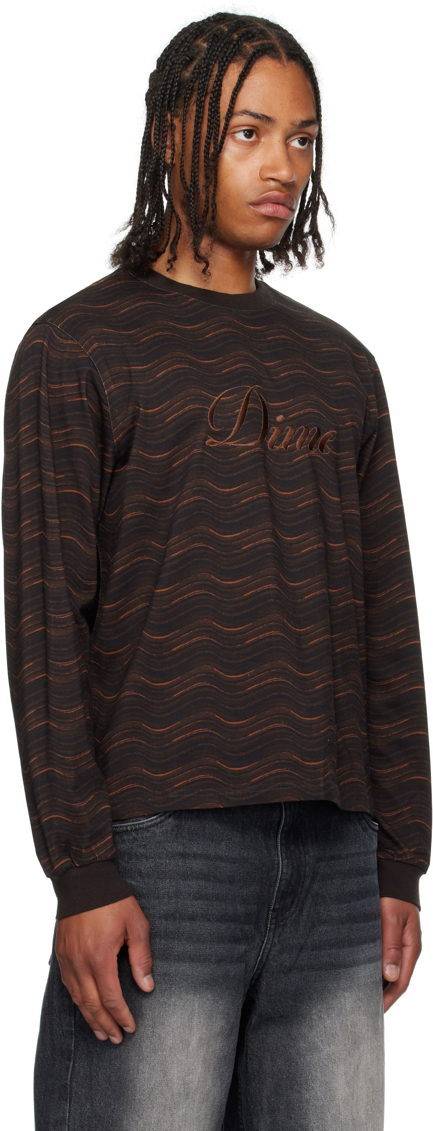 T-shirt Dime Dime Transmission Long Sleeve T-Shirt Brun | DIMESU259BRO, 1