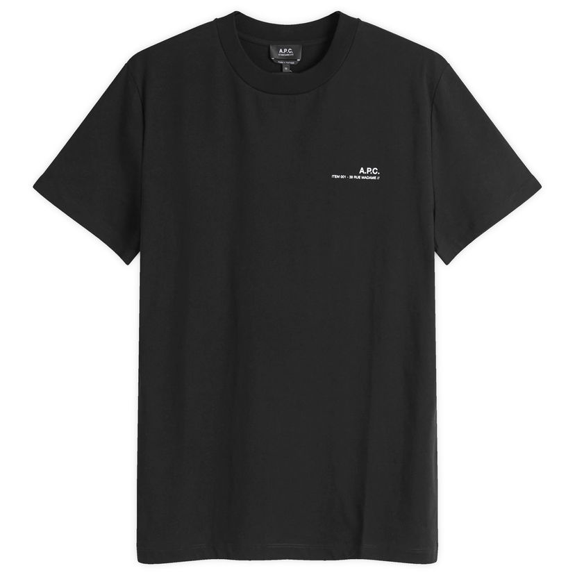 T-shirt A.P.C. Item Logo T-Shirt Black Sort | COHBO-M26404-TZC