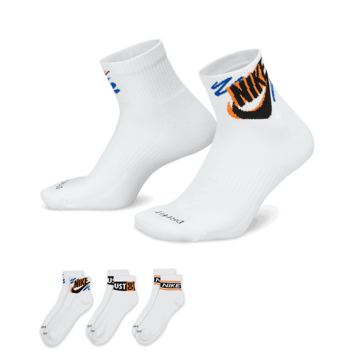 Sokker Nike Everyday Plus Ankle Socks (3 Pairs) Hvid | HJ9378-901, 0