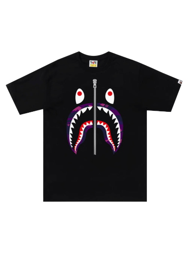 T-shirt BAPE Color Camo Shark Tee Sort | 1I80 110 016 BLACK PURPLE