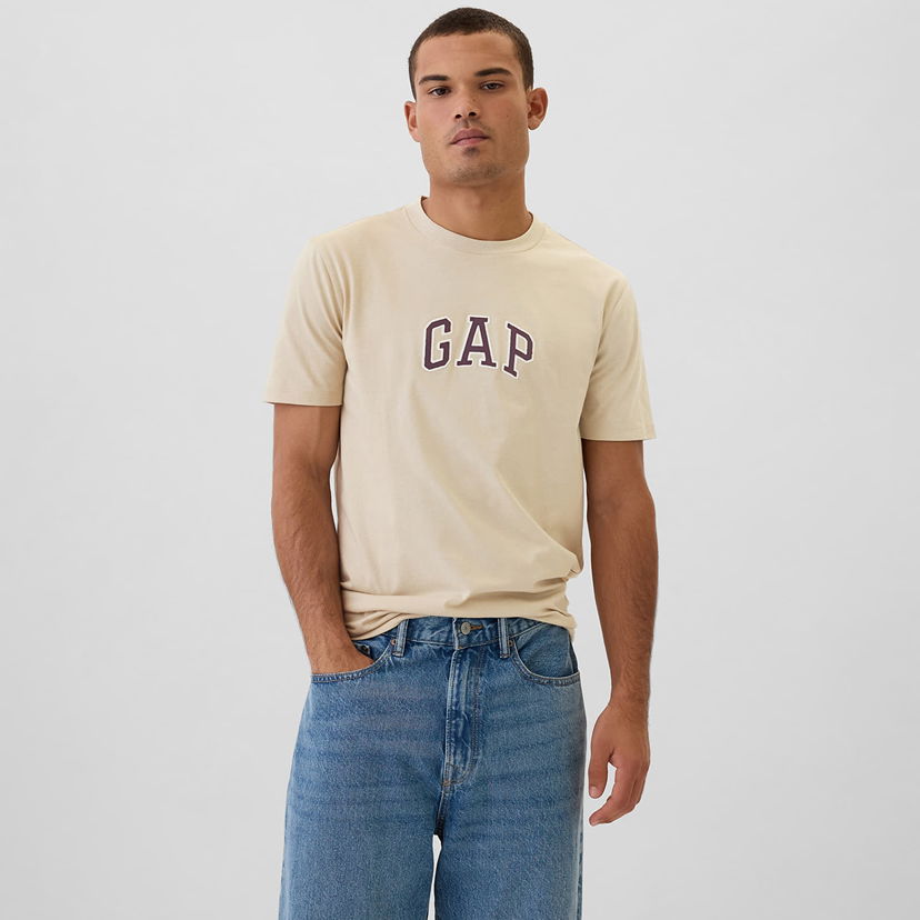 T-shirt GAP T-shirt Logo New Arch Tee Bedrock M Beige | 570044-26