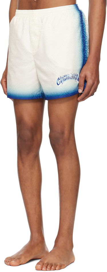 Badetøj Casablanca Casablanca Printed Jacquard Monogram Swim Shorts Hvid | MS25-TR-224-01, 3