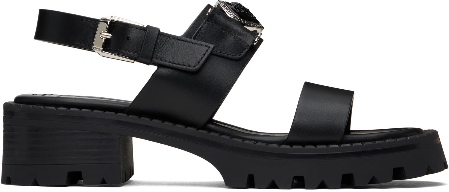 Sneakers og sko Versace Medusa Buckle Platform Block-Heel Sandals 80 mm Sort | 1015472_1A04174_1B00P, 0