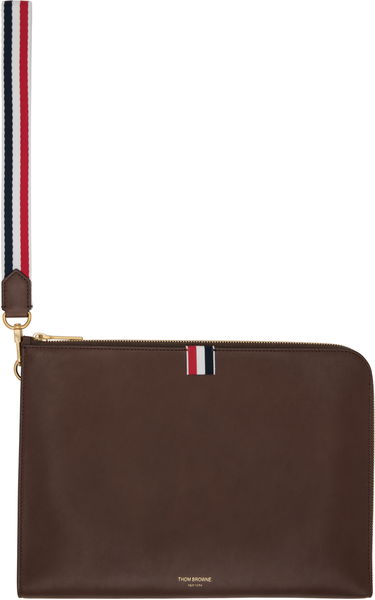Tegnebog Thom Browne Thom Browne Soft Calfskin Medium Gusset Document Holder Brun | MAC083A-L0117, 0