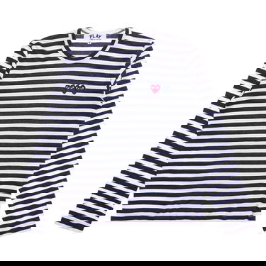 T-shirt Comme des Garçons PLAY Double Heart Striped Long-Sleeve T-Shirt Flerfarvet | AZ T227 051 1, 1