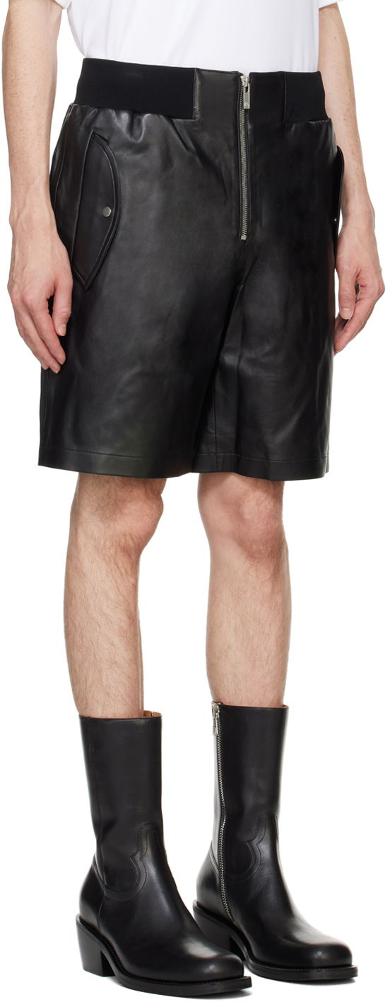 Shorts Helmut Lang Zip Bomber Leather Shorts Sort | O04HW210, 1