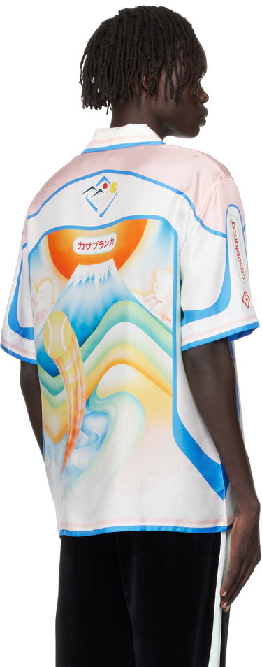 Skjorte Casablanca Casablanca Fuji Dream Silk Resort Shirt Hvid | MPF25-SH-003-03, 2