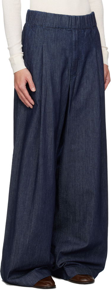 Bukser og jeans Dries Van Noten Dries Van Noten Drawstring Wide-Leg Pants Hvid | 252-020926-2382, 4