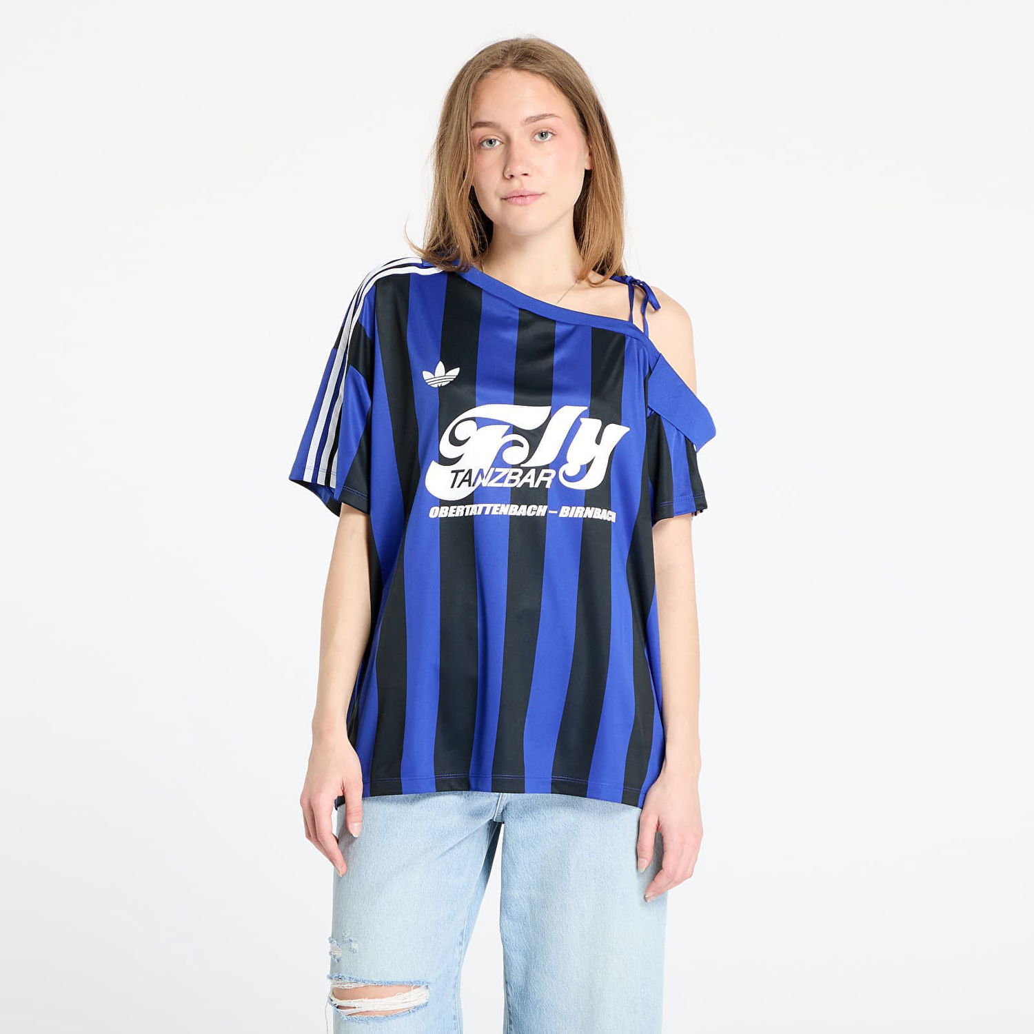 T-shirt adidas Originals adidas Originals Off Shoulder Jersey Blå | KD2278, 0