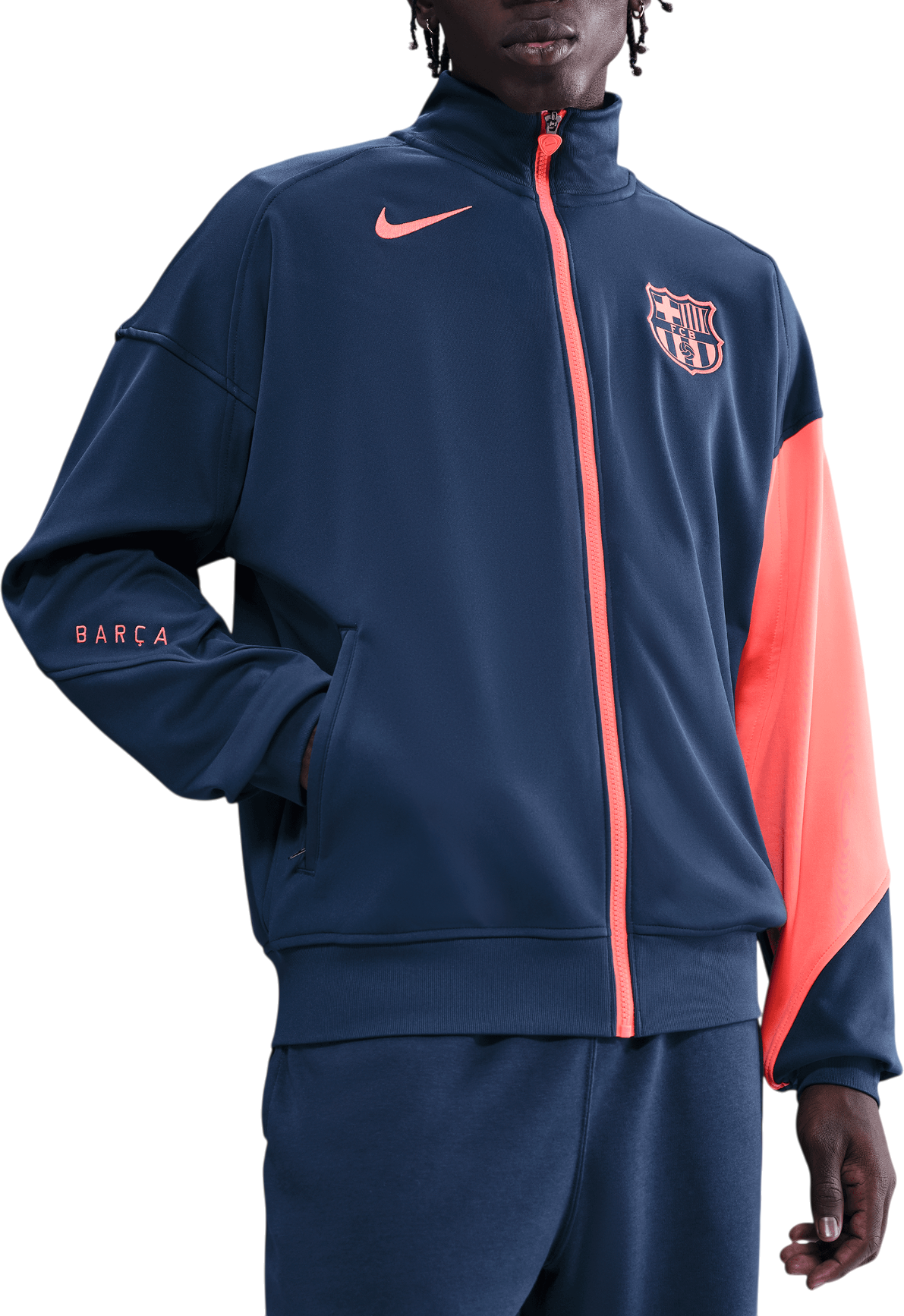 Jakke Nike FC Barcelona Dri-FIT Total 90 Soccer Anthem Jacket Mørkeblå | hm3434-410, 0