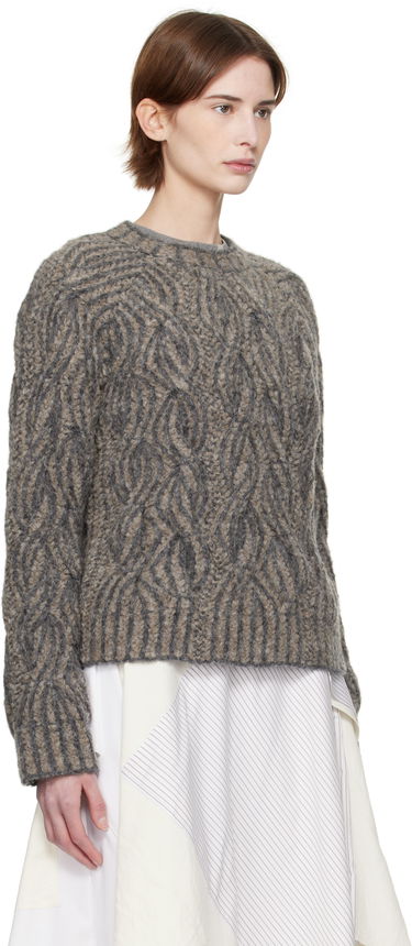 Sweater Eckhaus Latta Eckhaus Latta Plait Knit Sweater Grå | 8110-EL-PS25-S -, 1