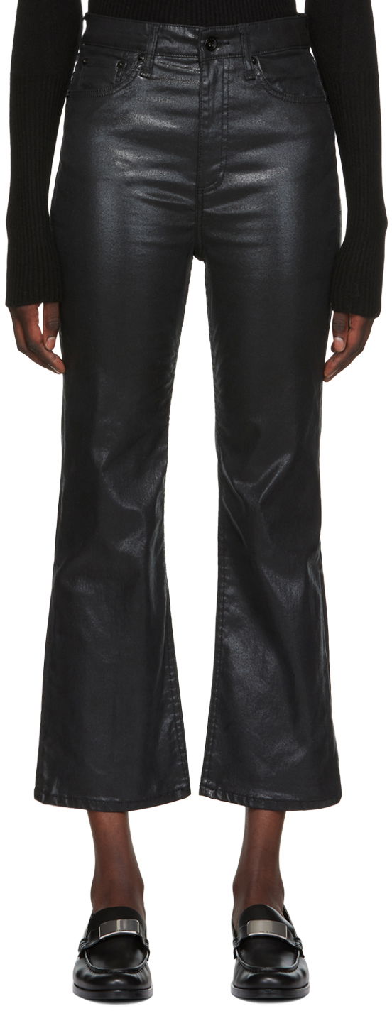 Jeans rag & bone Women's Casey Bootcut Coated Jeans Sort | WDD22F2917SGBL