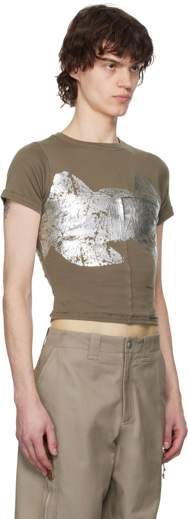 Crop top Eckhaus Latta Eckhaus Latta Lapped Baby T-Shirt Grøn | 303-EL-PS25-R - REFLECTOR, 1