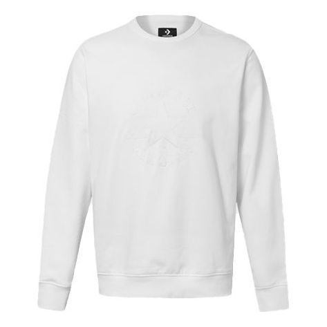 Sweater Converse Converse Logo Round Neck Pullover Hvid | 10020819-102