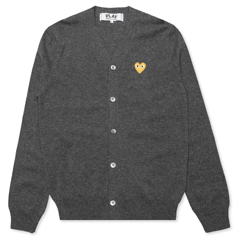 Sweater Comme des Garçons Play Heart Knit Cardigan Grå | AZ-N050-051-3