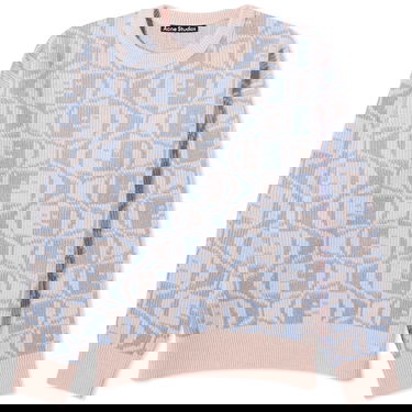 Sweater Acne Studios Katch 2 Tone Face Jumper "Faded Pink Melange/Light Blue" Lyserød | C60081-DLG, 0