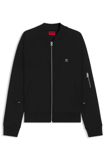 Bomberjakke BOSS Oversized-Fit Bomber Jacket Sort | 50542590