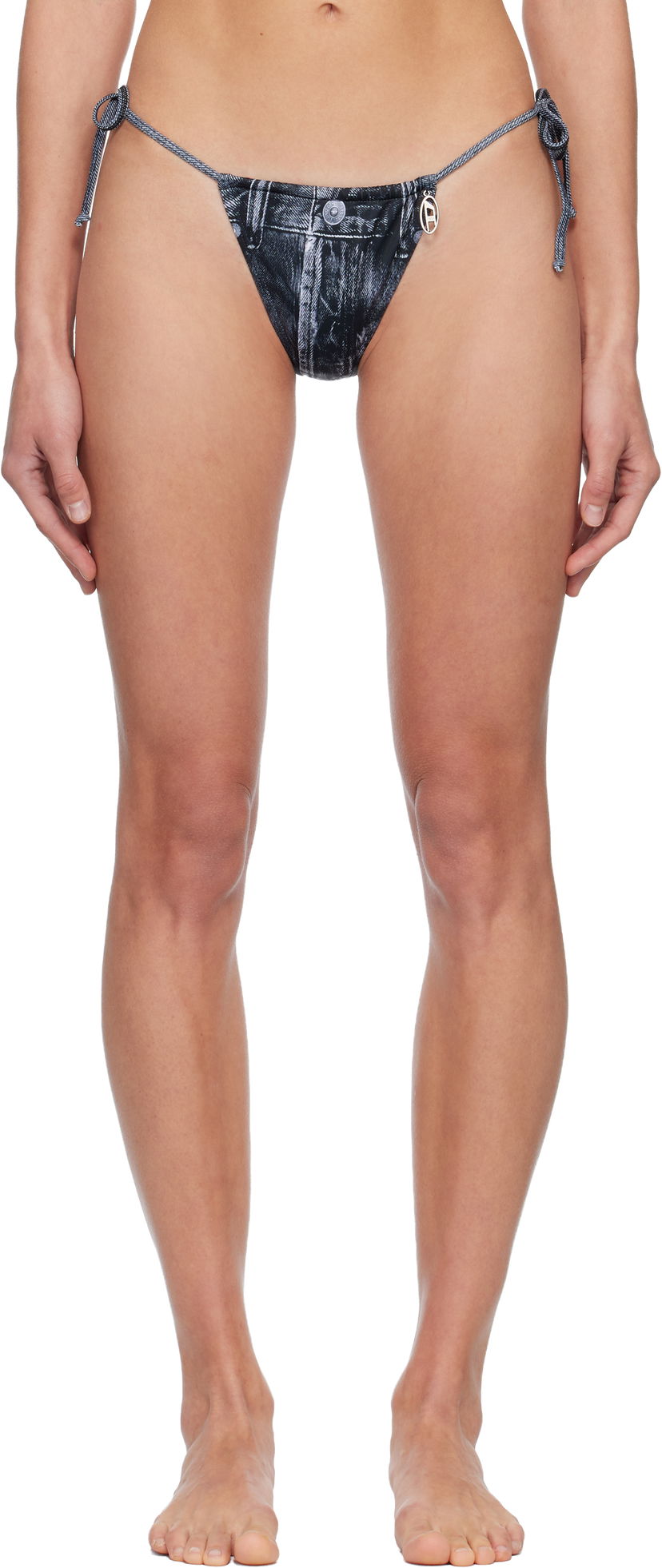 Badetøj Diesel Jodie-Dnm Denim Print Bikini Bottom Sort | A19158 0BNCW