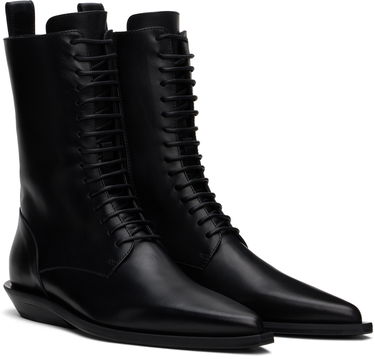 Tøj Ann Demeulemeester Ann Demeulemeester Ise Pointy Micro Heel Lace-Up Boots Sort | 2402-W-A12-LT131-099, 3