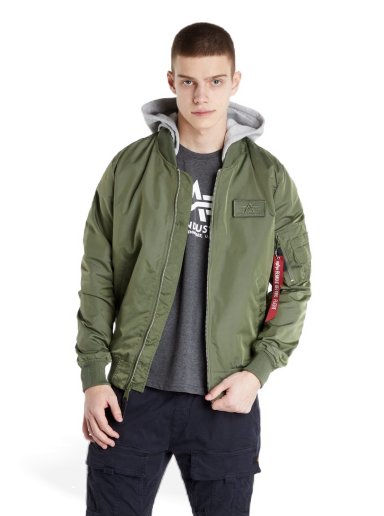 Bomberjakke Alpha Industries Bomber MA-1 TT Hood BP Grøn | 106103 01