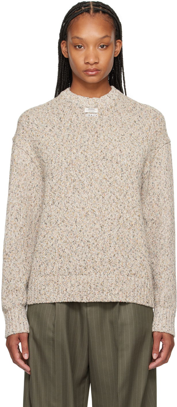 Sweater ADER ERROR Patch Speckled Knit Sweater Beige | BN01SSKT0301OT