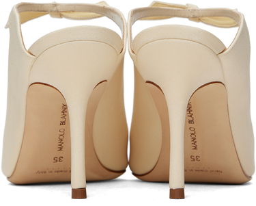 Kjole Manolo Blahnik Manolo Blahnik Fiocchetti Bow Heeled Mules Hvid | 423-1696-0001, 1
