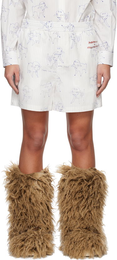 Boksere Stella McCartney Stella McCartney Sheep Can Never Sleep Print Shorts Hvid | 6030333BSSH7, 0