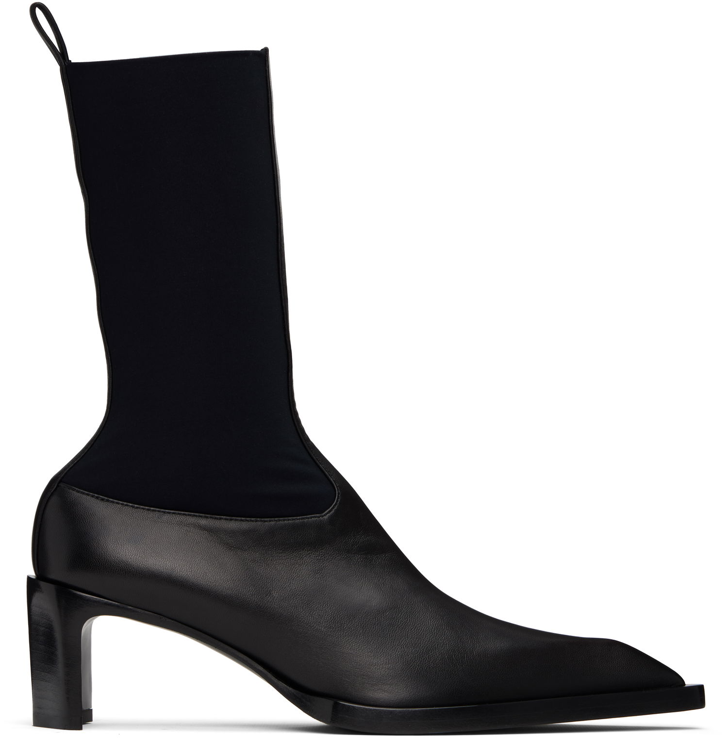 Sneakers og sko Jil Sander Jil Sander Leather Kitten Heel Ankle Boots Sort | J16WU0056_P5810, 0