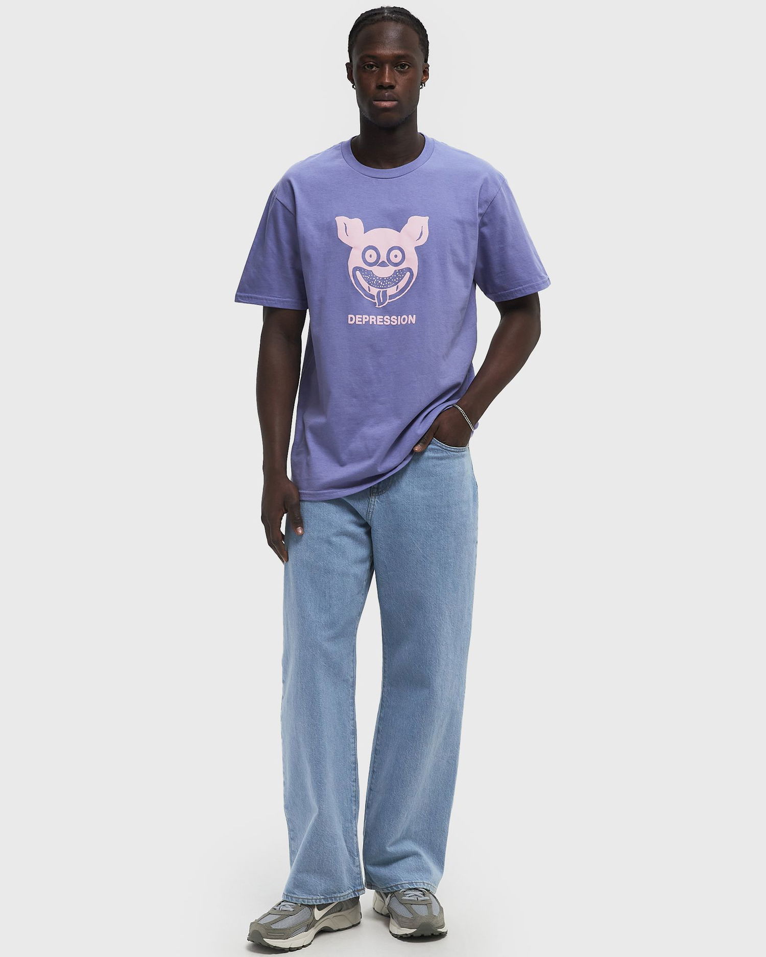 T-shirt Fucking Awesome Depression Short Sleeve Tee XL Lilla | PN25524-VIOLET, 1