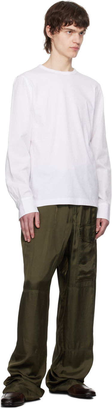 T-shirt Dries Van Noten Dries Van Noten Paneled Long Sleeve T-Shirt Hvid | 251-021106-1600, 3