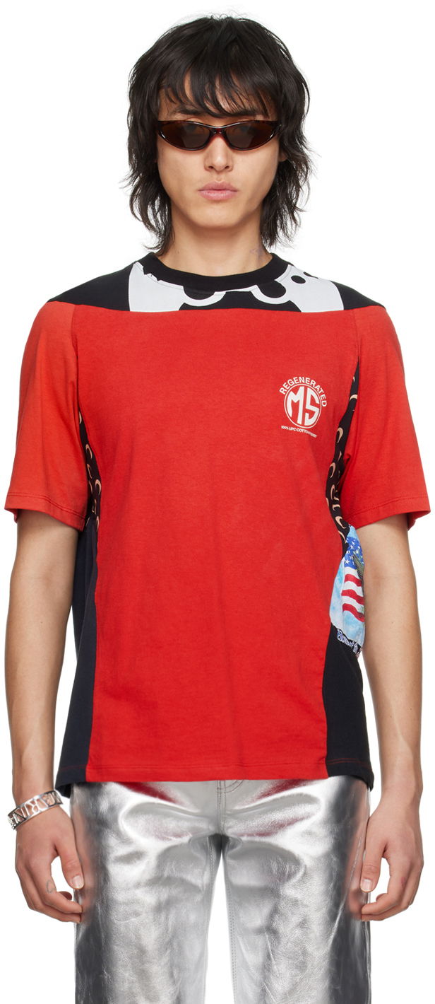 T-shirt Marine Serre Regenerated T-Shirt Rød | MTT080 UJER0003