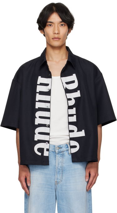Skjorte Rhude Rhude Center Logo Button-Up Shirt Sort | RHPF25SR01731, 0