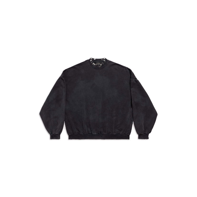 Sweater Balenciaga Pierced Round Sweatshirt Sort | 762718TPVD91055