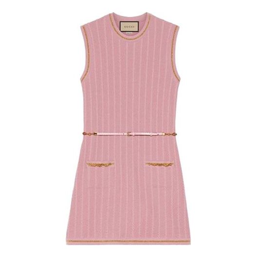 Kjole Gucci Gucci Boundless Overture Series Sleeveless Knit Dress Lyserød | 658350-XKBVO-6167