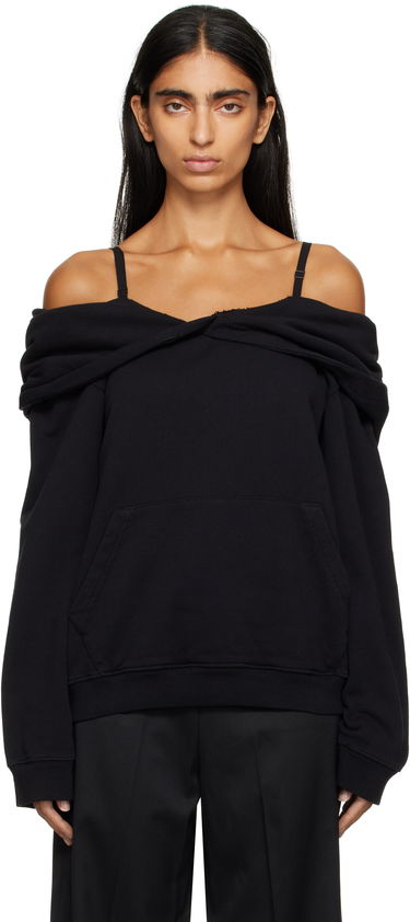 Sweatshirt Maison Margiela MM6 Maison Margiela Off-The-Shoulder Hoodie Sort | S52GU0244 M25014, 0