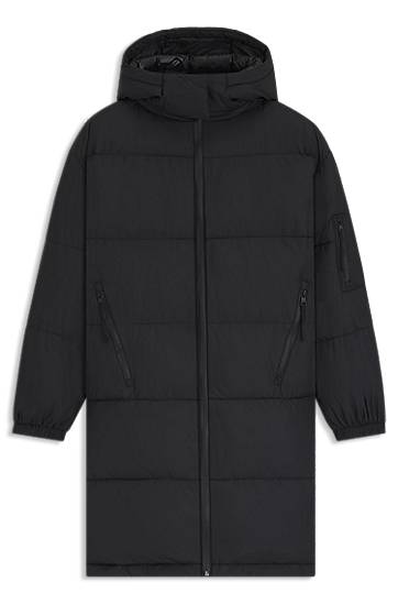 Parka BOSS Water-repellent Padded Parka Jacket with Detachable Hood Sort | 50546807, 0