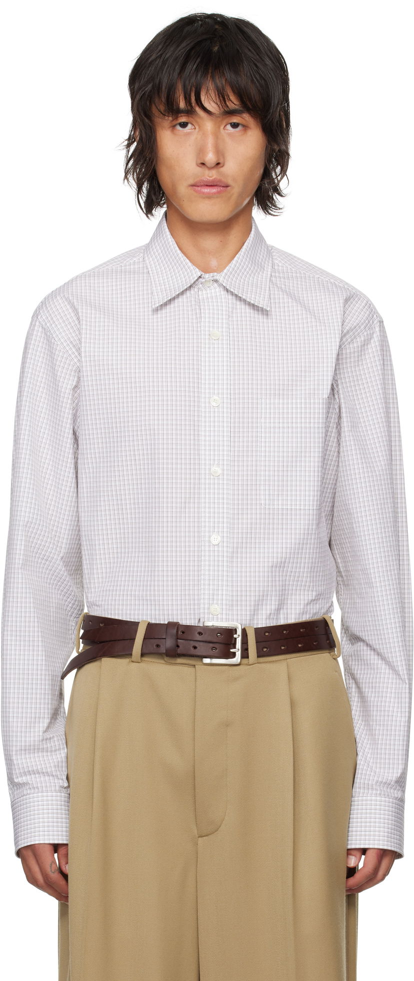 Skjorte HED MAYNER Shirt Long Sleeve Check Hvid | HMMZ60009A-HZ128