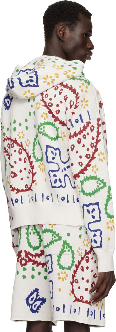 Sweatshirt Rhude Rhude Bandana Knit Full-Zip Hoodie Hvid | RHPS25HO01472, 2
