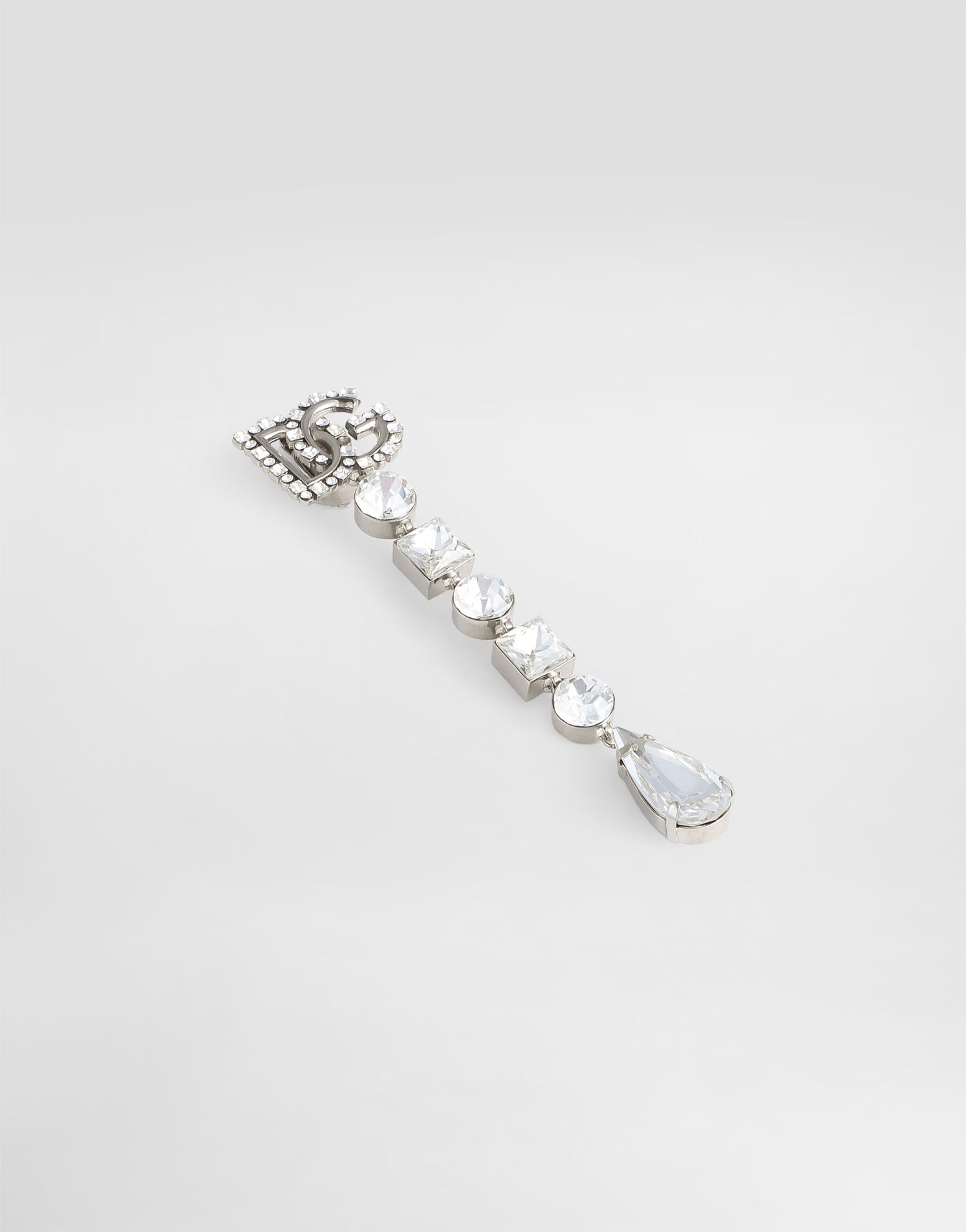 Øreringe Dolce & Gabbana Dolce & Gabbana Rhinestone DG Logo Drop Earrings Metalisk | WER2L2W111187655, 1