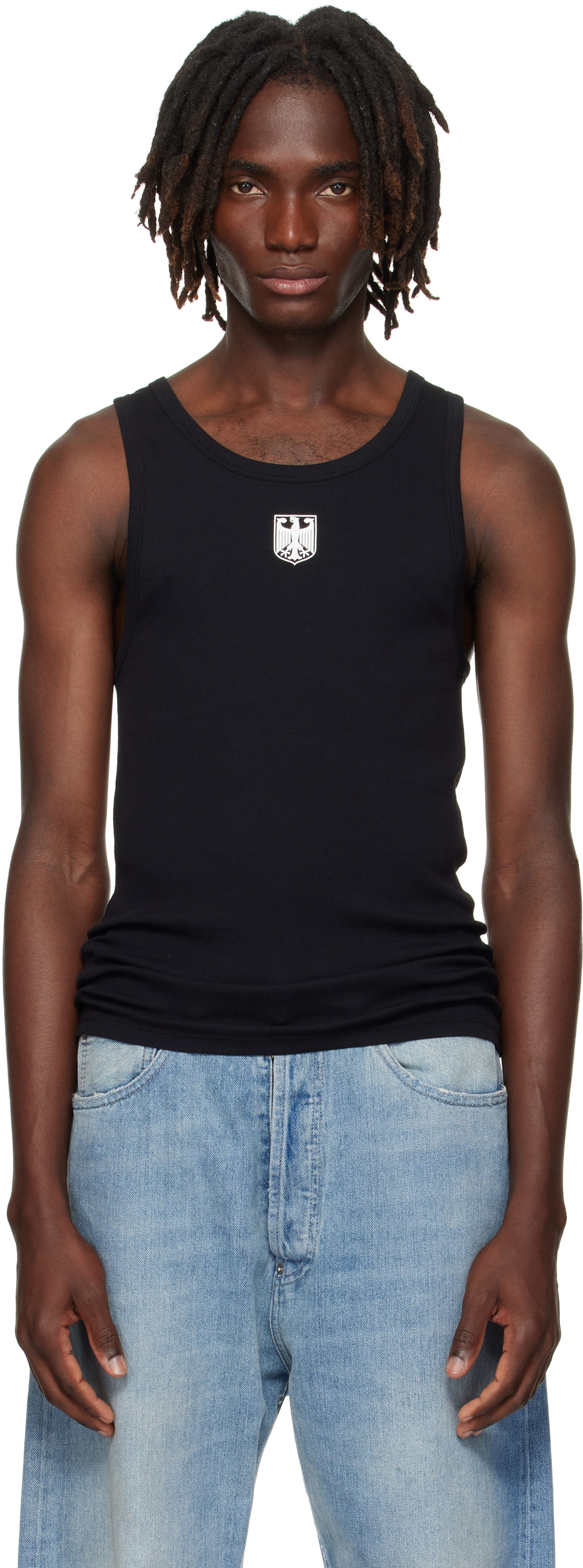 Tanktop VETEMENTS VETEMENTS Eagle Graphic Tank Top Sort | MH76TT320B, 0
