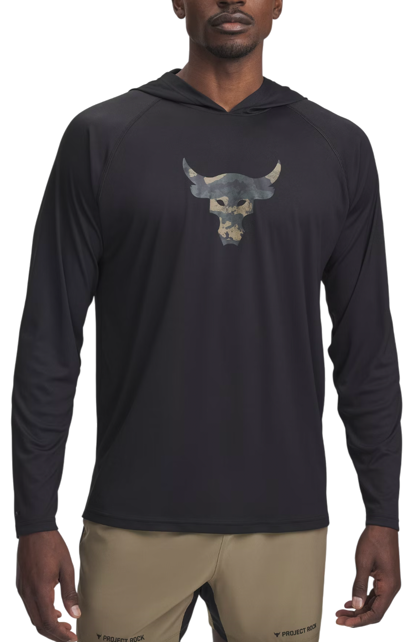 Sweatshirt Under Armour Project Rock Iso-Chill Training Hoodie Sort | 1389955-001, 0