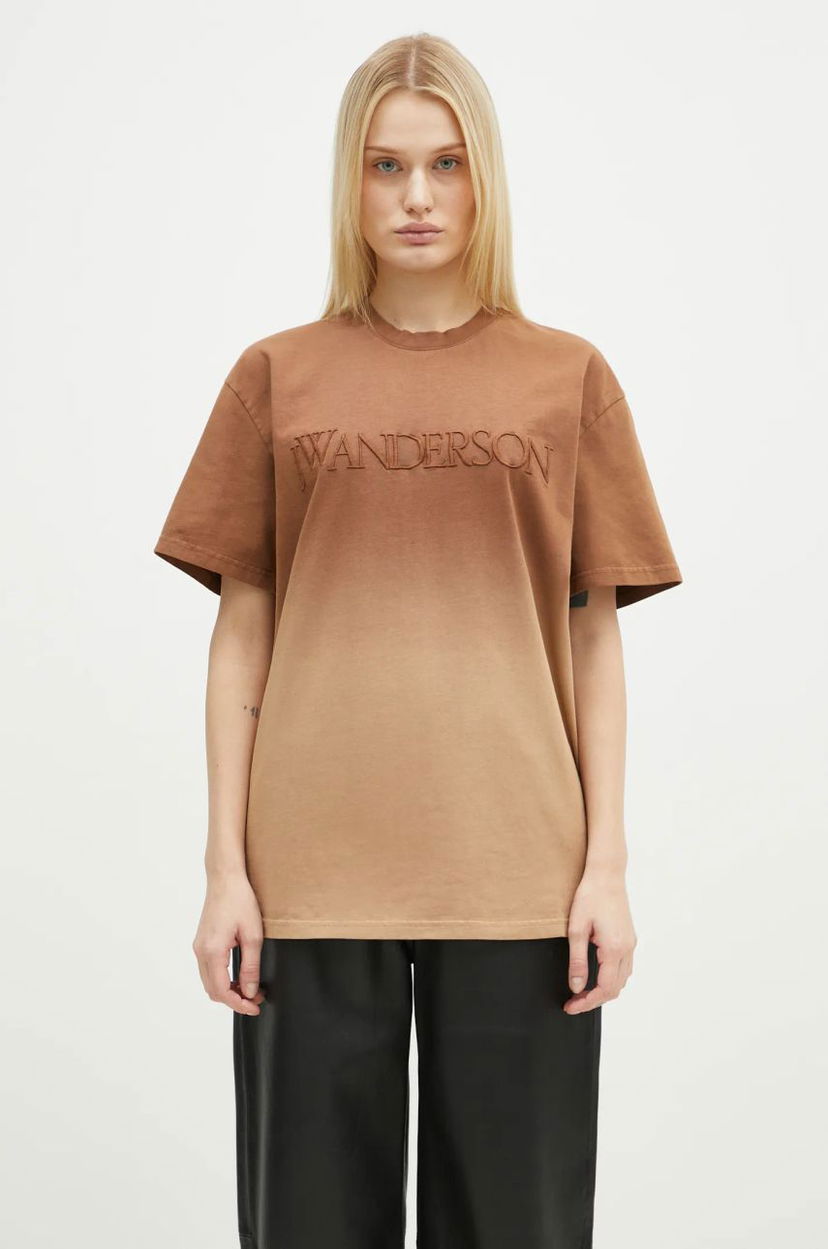T-shirt JW Anderson JW Anderson Logo Embroidery Gradient T-Shirt Brun | JT0244.PG1551.619