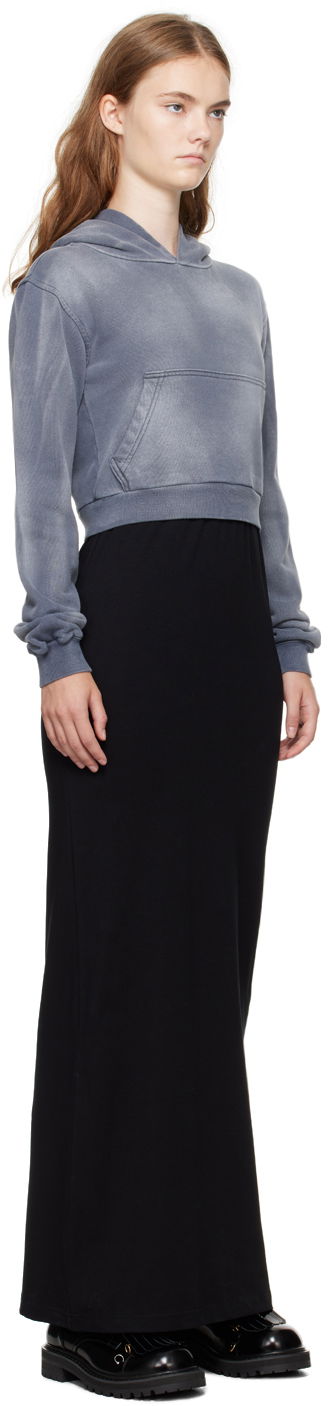 Nederdel We11done We11done Layered Hoodie Maxi Dress Sort | WD-TH2-24-838-W-CH, 1