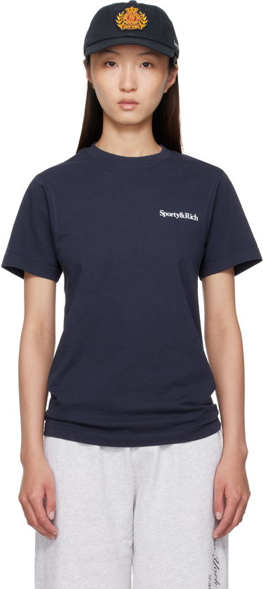 T-shirt Sporty & Rich Sporty & Rich 'Health is Wealth' Tee Mørkeblå | TO043602006BL106, 0