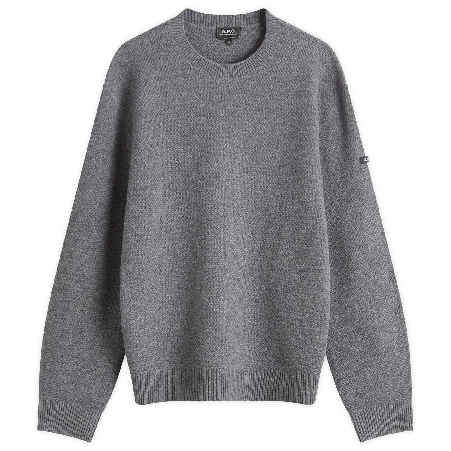 Sweater A.P.C. A.P.C. Thomas Waffle Knit Jumper Grå | WVBCZ-H23434-PLC, 1
