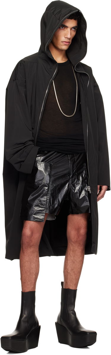 Regnfrakke Rick Owens Rick Owens Hooded Gimp Coat Sort | RU01E5969 MB, 3
